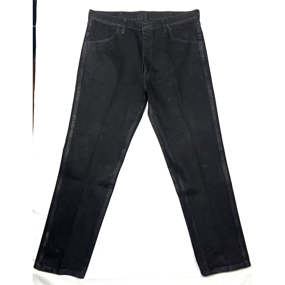 Rustler Mens 36x32 Black Denim Jeans Regular Straight Leg Cotton Workwear VTG
